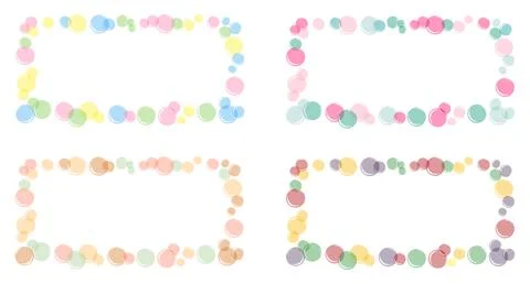 Set of rectangular frames of colored soap bubbles Stock Illustration