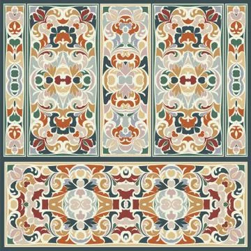 Set of rectangular patterns Illustrazione stock