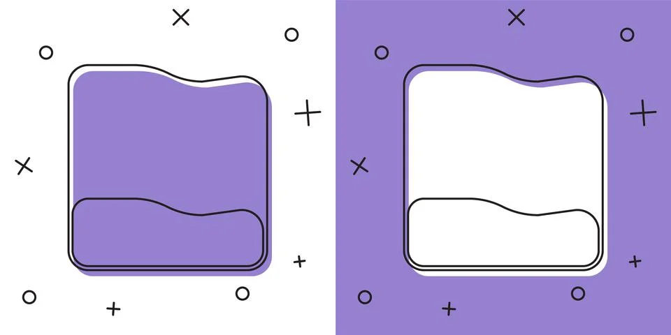 Set Rectangular pillow icon isolated on white and purple background. Cushion 스톡 일러스트