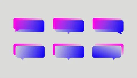 Set of rectangular speech bubbles for quotes with gradient Stock Illustration