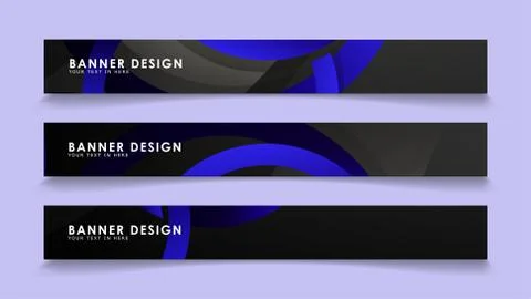 Set rectangular vector banners with background of dark blue circles イラスト素材