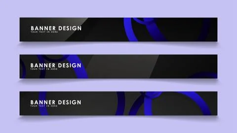 Set rectangular vector banners with background of dark blue circles イラスト素材