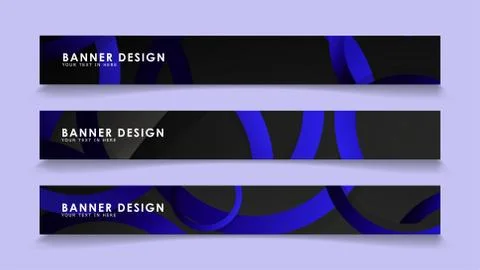 Set rectangular vector banners with background of dark blue circles イラスト素材