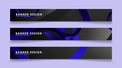 Set rectangular vector banners with background of dark blue circles Stockillustratie