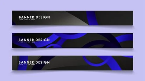 Set rectangular vector banners with background of dark blue circles イラスト素材