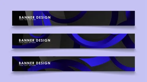 Set rectangular vector banners with background of dark blue circles イラスト素材