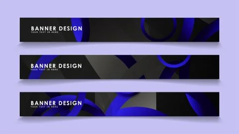 Set rectangular vector banners with background of dark blue circles イラスト素材