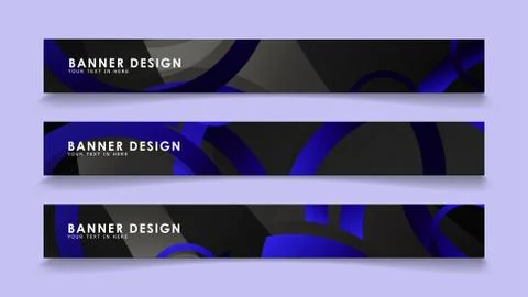 Set rectangular vector banners with background of dark blue circles イラスト素材