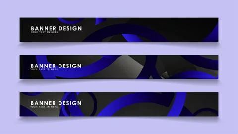 Set rectangular vector banners with background of dark blue circles イラスト素材