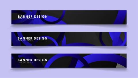 Set rectangular vector banners with background of dark blue circles イラスト素材