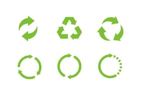 Set of Recycle Signs. Isolated Vector Illustration Stock Illustration