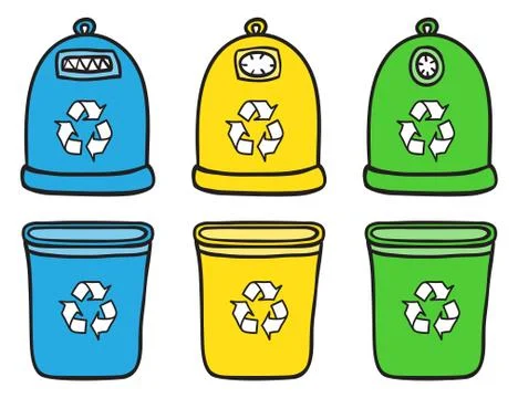 Set of recycle trash bins Stock-Illustration