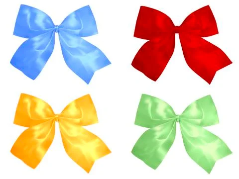 Set of red and silver bows. Stockillustratie