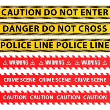Set of red and yellow warning tape - vector-eps Stock Illustration