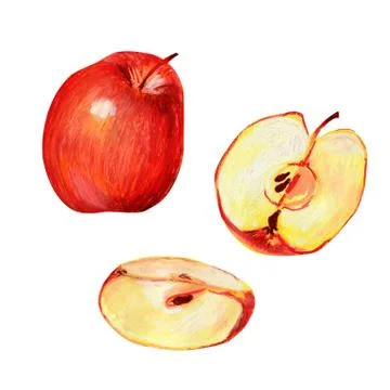 A set of red apples. Stock Illustration