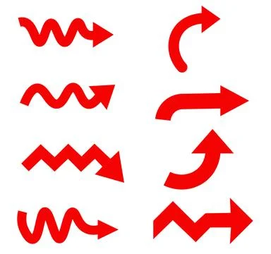 Set red arrow 01 Stock Illustration