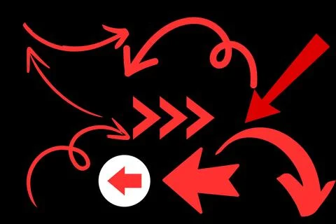 Set of  red arrow with transparent background イラスト素材