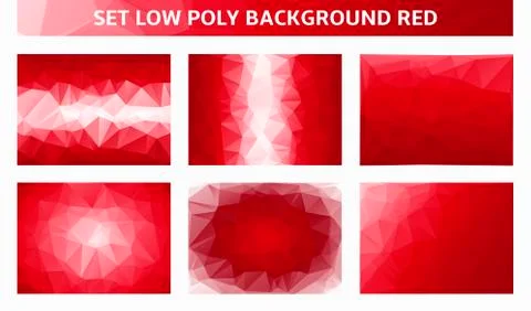 Set red background low poly Иллюстрация