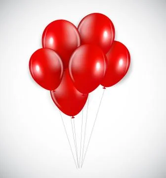 Set of Red Balloons, Vector Illustration Illustrazione stock
