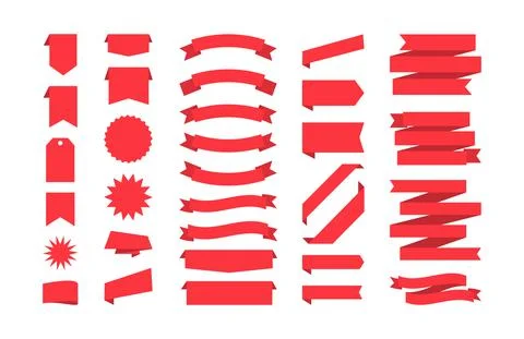 Set of red banners. Stock Illustration