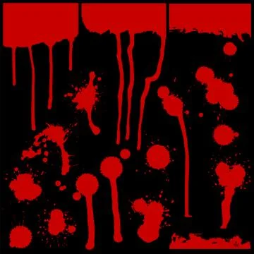 Set of red blots of various shapes. Vector illustration. Stock Illustration