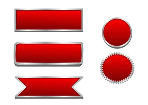 Set red button Stock Illustration