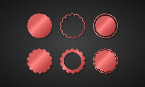 Set of red circle flower Stock Illustration