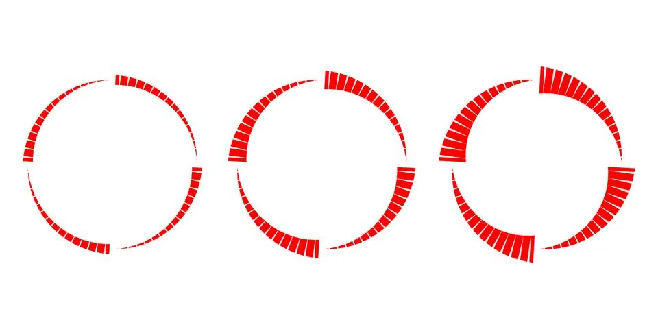 Set of red circular arrows. Vector illustration. Stock Illustration