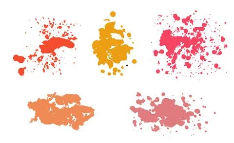 Set of red colored abstract blots vector illustration Stock Illustration