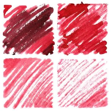 Set of red doodle squares Foto stock