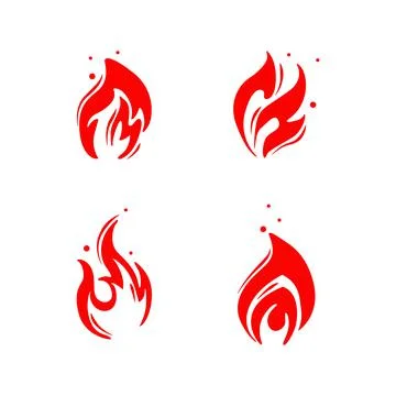 Set of red fire design vector collection 01 Illustrazione stock