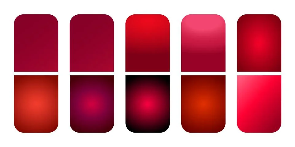 Set of Red Gradient Background Color Vector Stock Illustration
