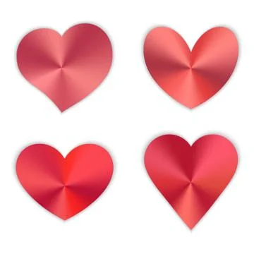 Set of red hearts Stock Illustration