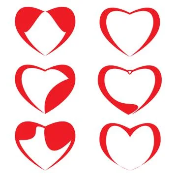 Set of red hearts Stock Illustration