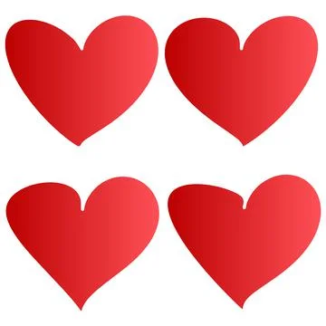 Set of red hearts. Stock Illustration