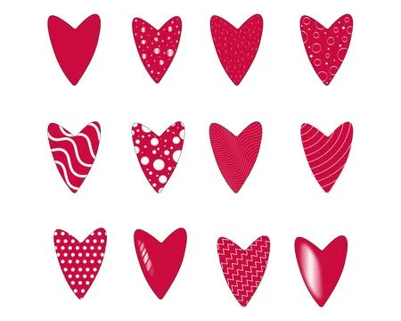 Set of red hearts Stock-Illustration