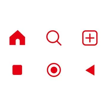 Set of red icons for web and mobile applications. Vector illustration Stock Illustration