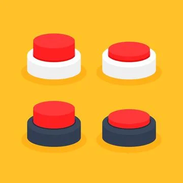 Set of red inactive and pressed buttons Stock Illustration