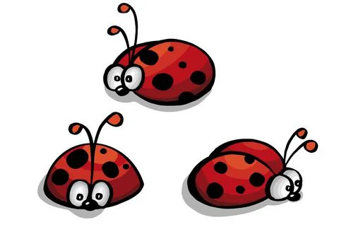 Set of red ladybug isolated on white. illustration. Vector illustration Stock Illustration