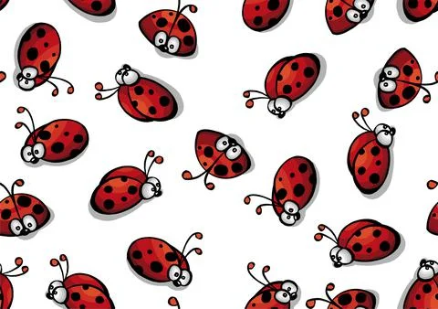 Set of red ladybug isolated on white. illustration. Vector illustration Stock Illustration