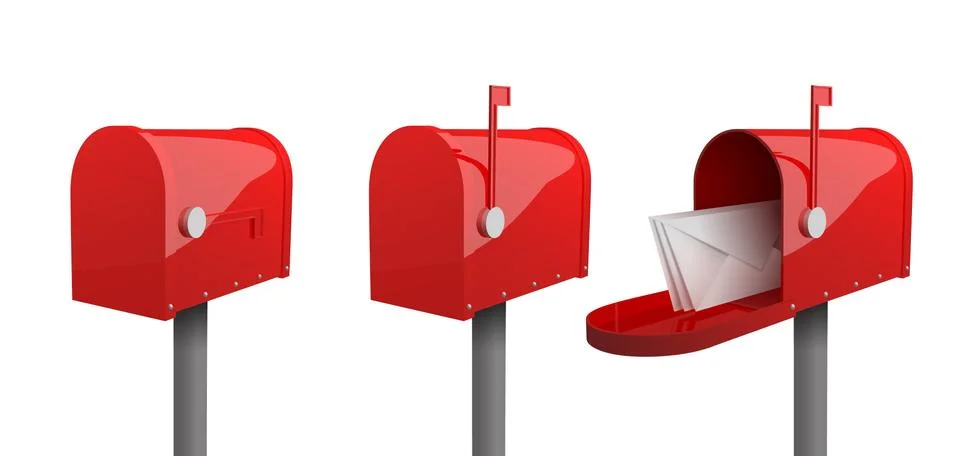 Set of red mailboxes Stock Illustration