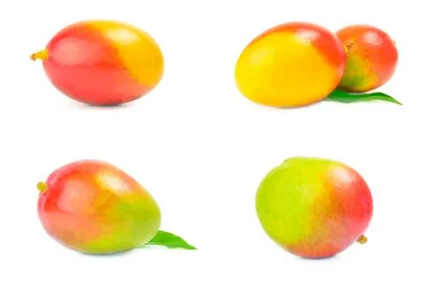 Set of red mango over a white background Foto stock