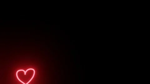 A set of red neon heart explosion effects on a black background Stock Footage 294316944
