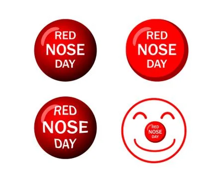Set of Red nose icons in vector design Stock Illustration