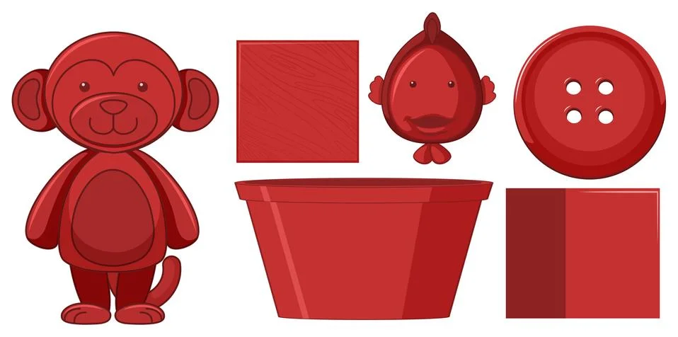 Set of red objects Stock Illustration