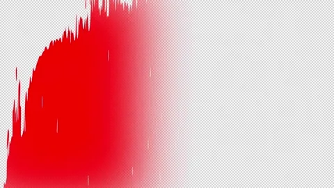 Set of Red Paint Brush Transition Effect Overlay Alpha Channel Transparent Ba Stock Footage 333843532