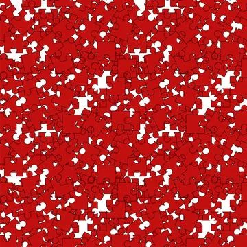 Set of Red Pazzle. Jigsaw Pattern Set of Red Pazzle on White Background. J... Foto stock