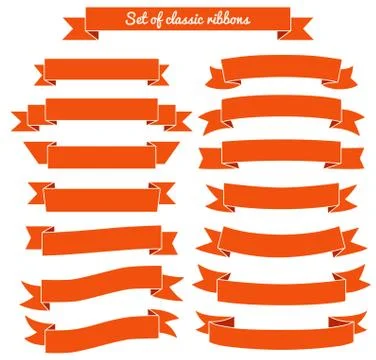 Set of red ribbon banners Illustrazione stock