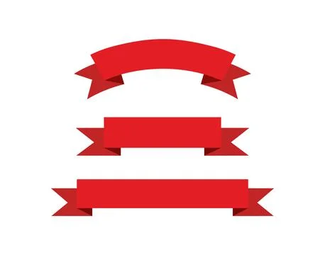 Set of Red Ribbon Banners Illustrazione stock