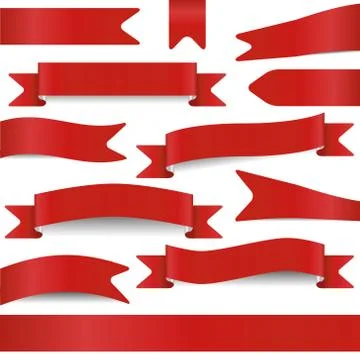 Set of red ribbons Stock Illustration